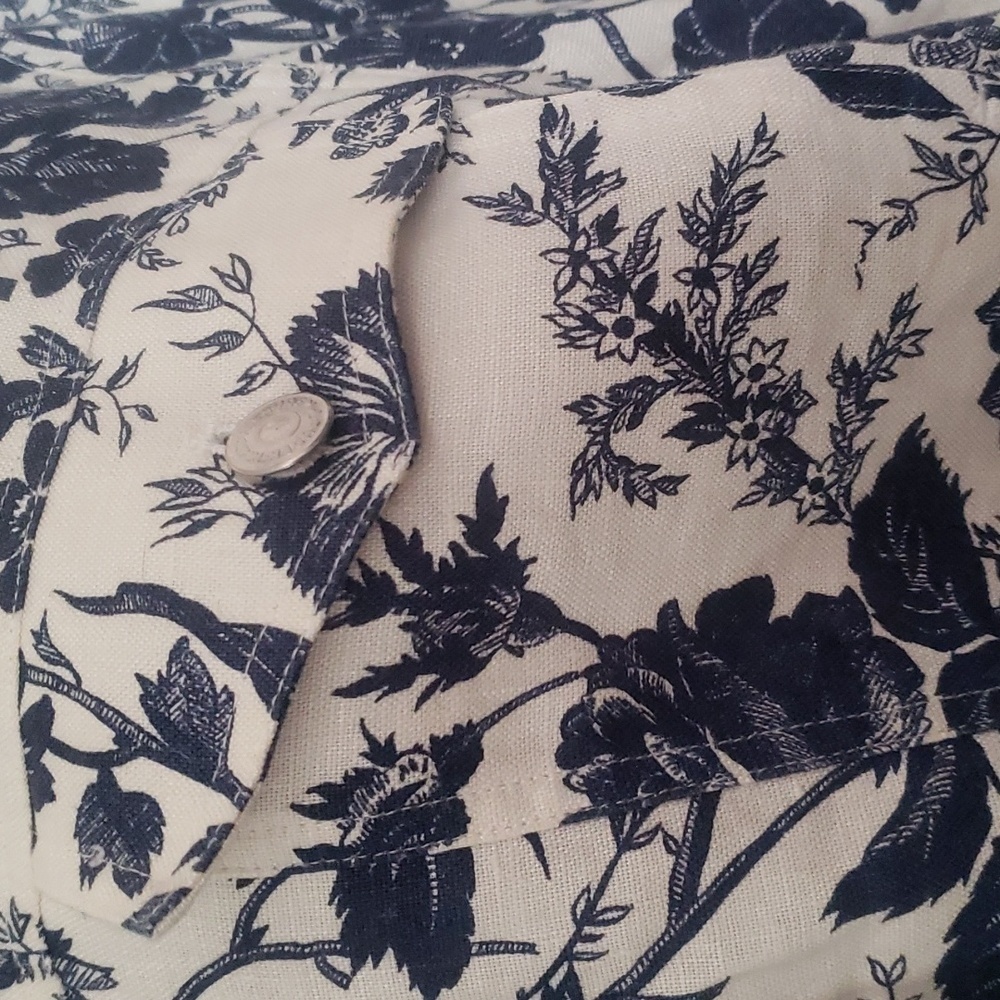 Lauren Ralph Lauren floral button up lightweight jacket size large 100% Linen - Picture 3 of 9